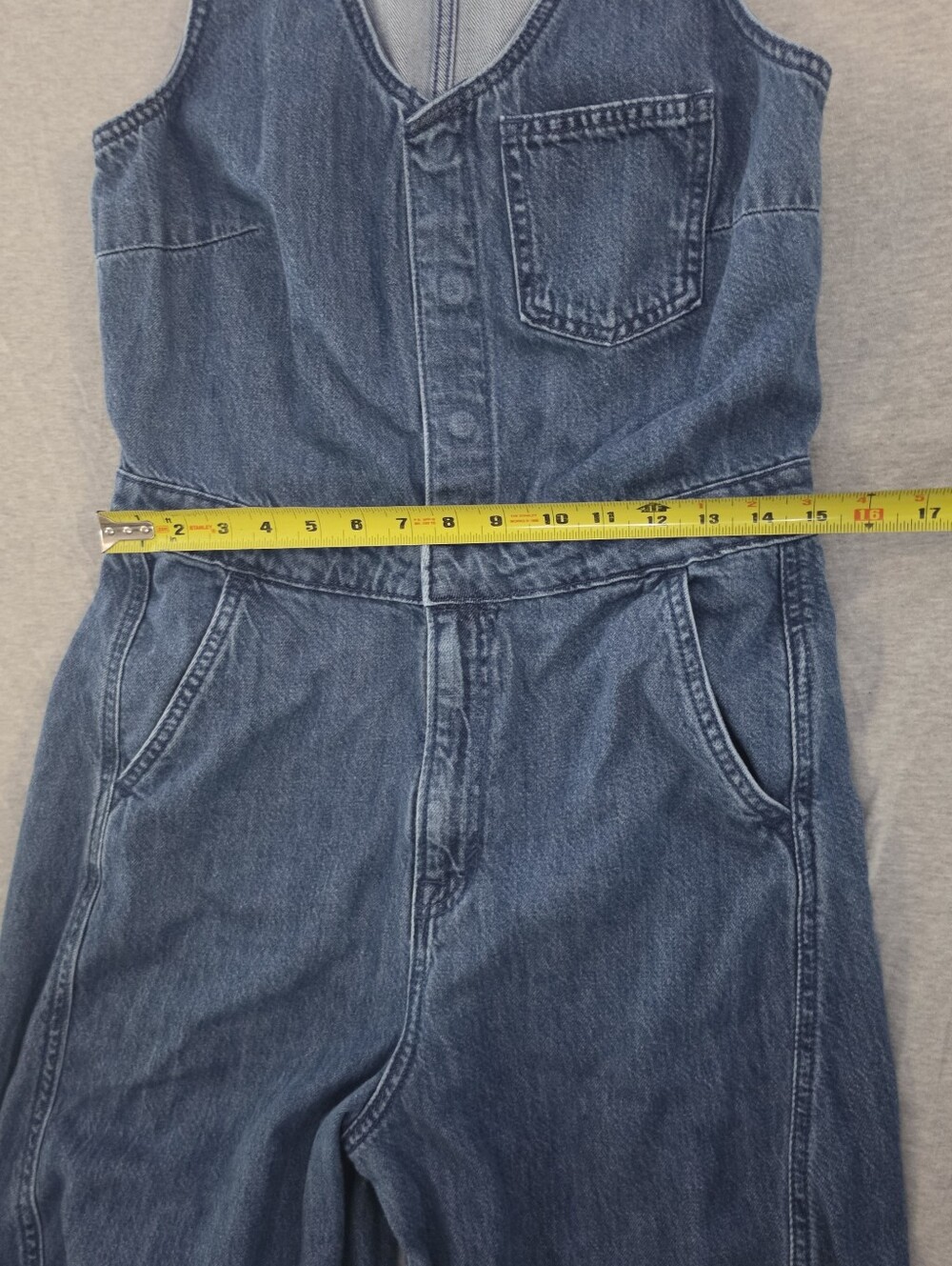 Universal Thread Sleeveless Denim Barrel-Leg Jumpsuit - Blue - Picture 9 of 10